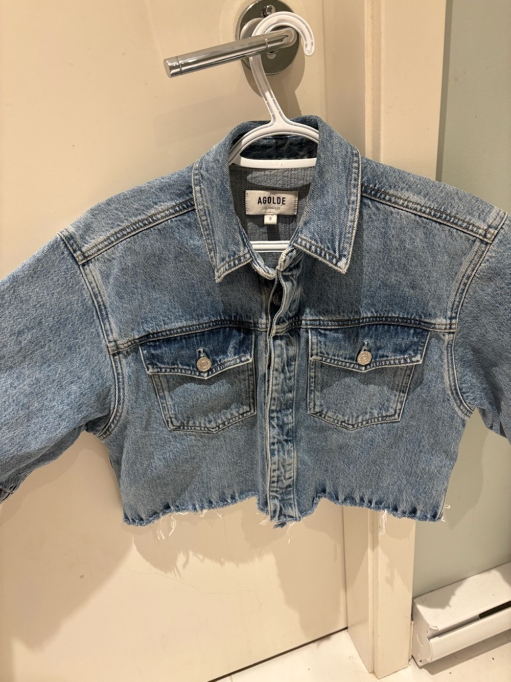 Agolde Light Blue Cropped Denim Jacket